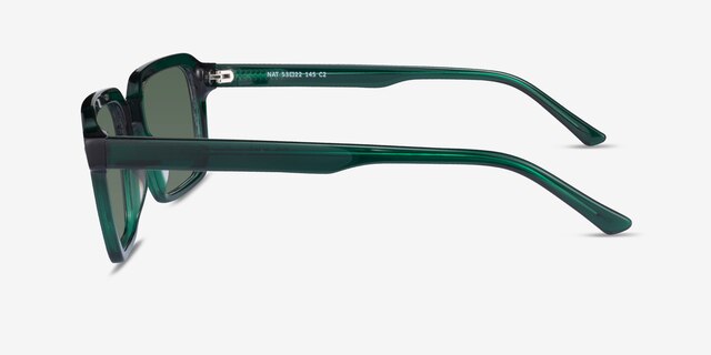 Nat Crystal Dark Green AcetateSunglass Frames from EyeBuyDirect, Side View