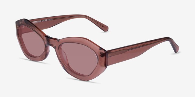 Francoise Crystal Brown AcetateSunglass Frames from EyeBuyDirect, Angle View