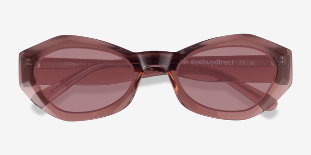 Francoise Crystal Brown AcetateSunglass Frames from EyeBuyDirect, Closed View