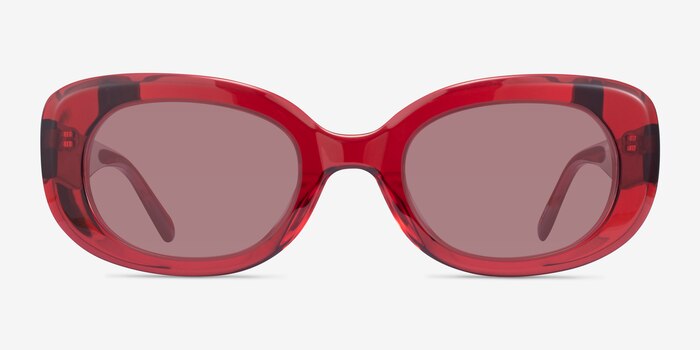Aretha Crystal Red Acetate Sunglass Frames from EyeBuyDirect