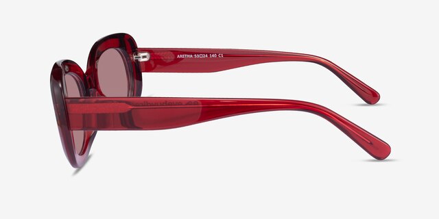 Aretha Crystal Red AcetateSunglass Frames from EyeBuyDirect, Side View
