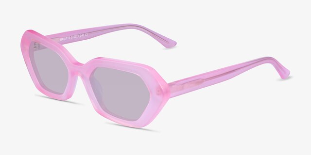 Brigitte Milky Pink AcetateSunglass Frames from EyeBuyDirect, Angle View