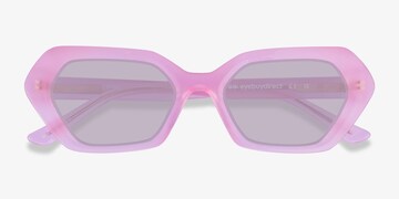 Milky Pink geometric Acetate sunglasses Online - Full-Rim - Brigitte - 1.6 Basic Tint Lenses