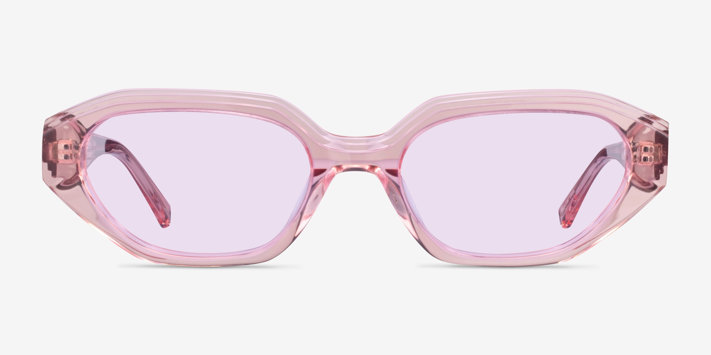 Ronette - Cat Eye Crystal Peach Frame Sunglasses For Women  display picture 1