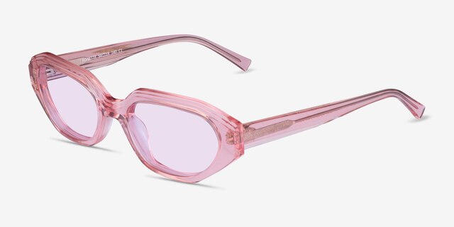 Ronette Crystal Peach AcetateSunglass Frames from EyeBuyDirect, Angle View
