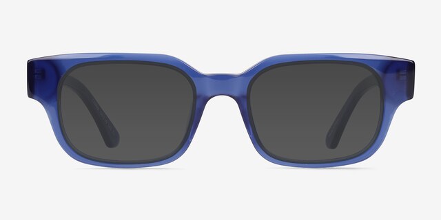 Canna Crystal Blue AcetateSunglass Frames from EyeBuyDirect, Front View