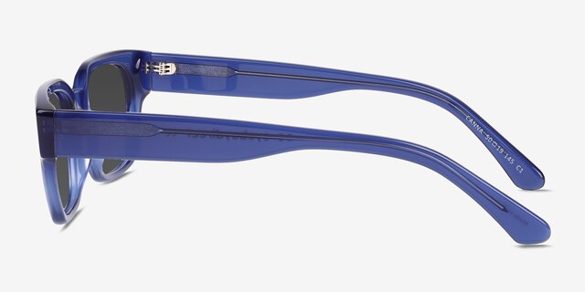 Canna Crystal Blue AcetateSunglass Frames from EyeBuyDirect, Side View