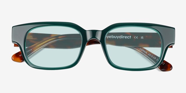 Canna Green AcetateSunglass Frames from EyeBuyDirect, Closed View