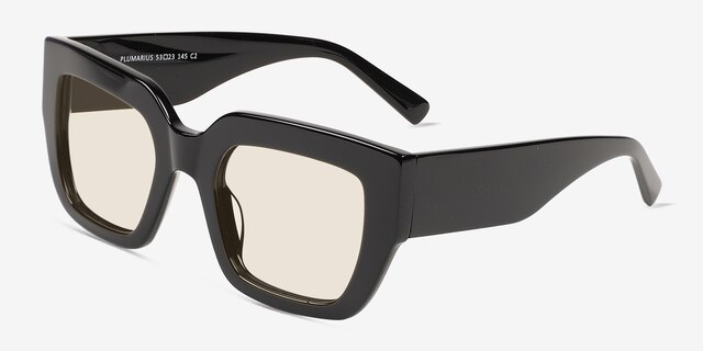 Plumarius Black AcetateSunglass Frames from EyeBuyDirect, Angle View