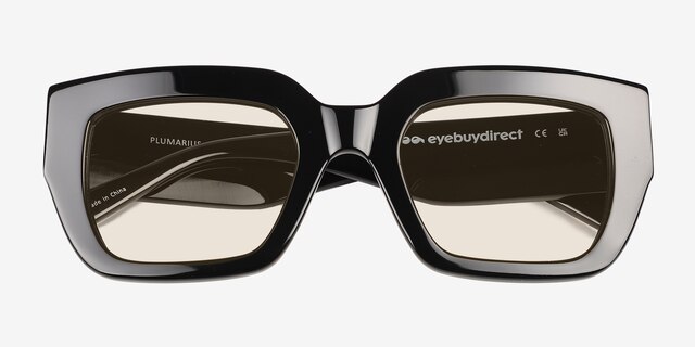 Plumarius Black AcetateSunglass Frames from EyeBuyDirect, Closed View