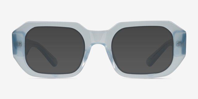 Lilia Milky Light Blue AcetateSunglass Frames from EyeBuyDirect, Front View