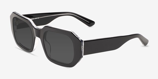 Lilia Black Crystal AcetateSunglass Frames from EyeBuyDirect, Angle View