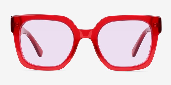 Helia Crystal Red Acetate Sunglass Frames