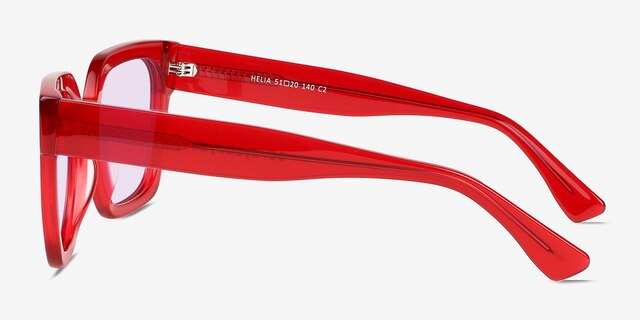 Helia Crystal Red AcetateSunglass Frames from EyeBuyDirect, Side View