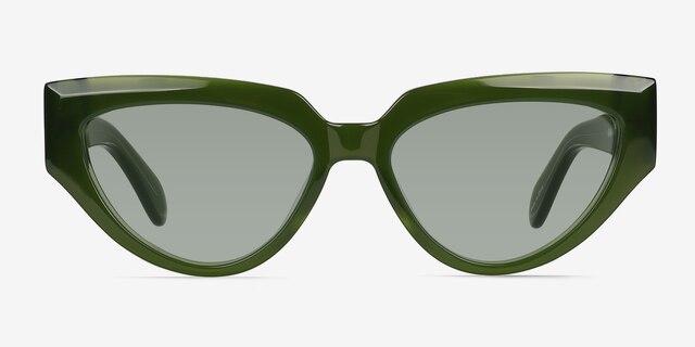 Aria Bilayer Green AcetateSunglass Frames from EyeBuyDirect, Front View