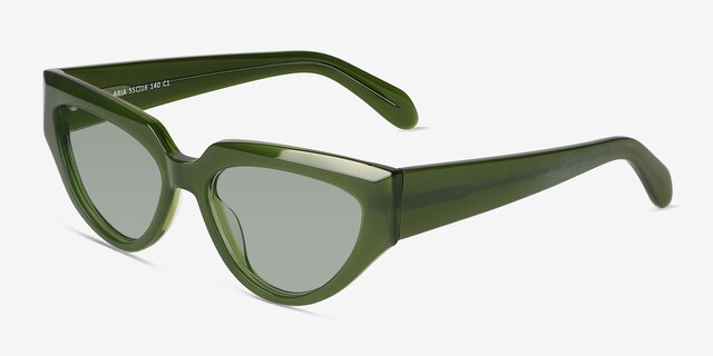 Aria Bilayer Green AcetateSunglass Frames from EyeBuyDirect, Angle View