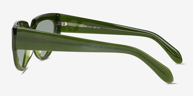 Aria Bilayer Green AcetateSunglass Frames from EyeBuyDirect, Side View
