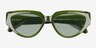 Aria Bilayer Green AcetateSunglass Frames from EyeBuyDirect, Closed View