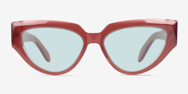 Aria Bilayer Pink AcetateSunglass Frames from EyeBuyDirect, Front View