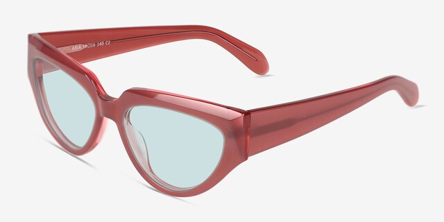 Aria Bilayer Pink AcetateSunglass Frames from EyeBuyDirect, Angle View
