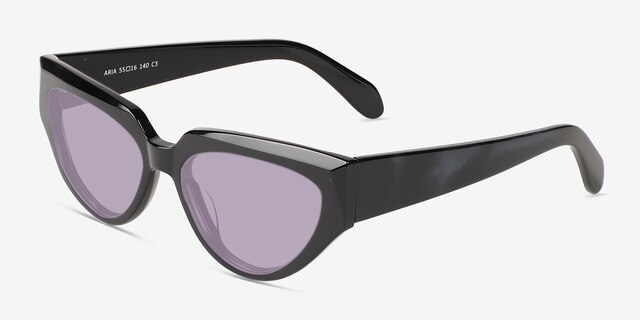 Aria Black AcetateSunglass Frames from EyeBuyDirect, Angle View