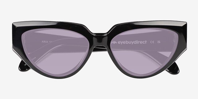 Aria Black AcetateSunglass Frames from EyeBuyDirect, Closed View