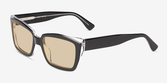 Lavendula Black Crystal AcetateSunglass Frames from EyeBuyDirect, Angle View