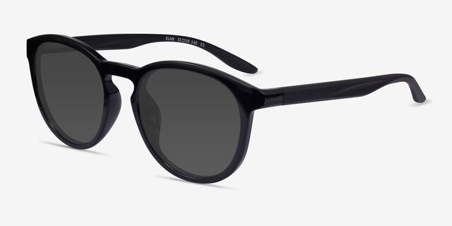 Elan Shiny Black PlasticSunglass Frames from EyeBuyDirect, Angle View