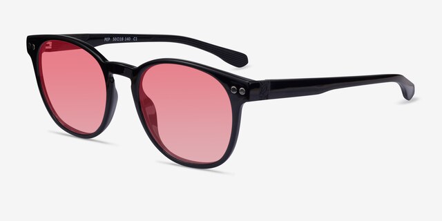 Pep Shiny Black PlasticSunglass Frames from EyeBuyDirect, Angle View