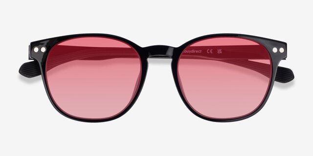 Pep Shiny Black PlasticSunglass Frames from EyeBuyDirect, Closed View