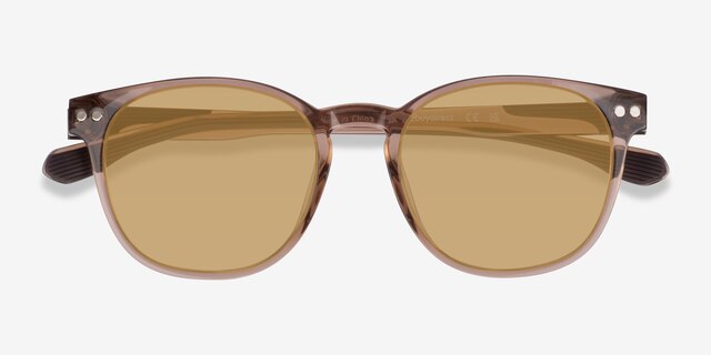 Pep Shiny Crystal Nude PlasticSunglass Frames from EyeBuyDirect, Closed View
