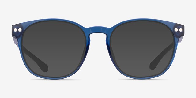 Pep Shiny Crystal Blue PlasticSunglass Frames from EyeBuyDirect, Front View
