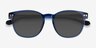 Pep Shiny Crystal Blue PlasticSunglass Frames from EyeBuyDirect, Closed View