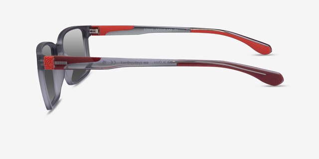 Strive Matt Crystal Gray PlasticSunglass Frames from EyeBuyDirect, Side View