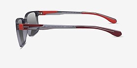 Strive Matt Crystal Gray Plastique Soleil de Lunette de vue d'EyeBuyDirect, Vue de Côté