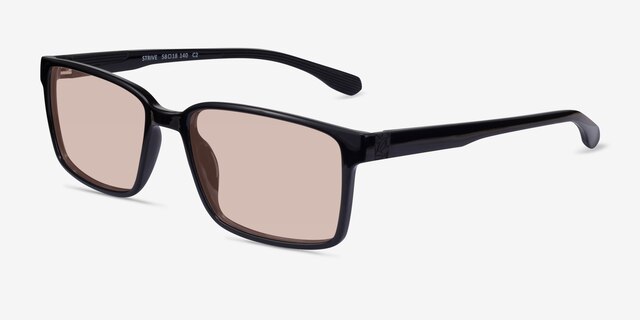 Strive Shiny Black PlasticSunglass Frames from EyeBuyDirect, Angle View
