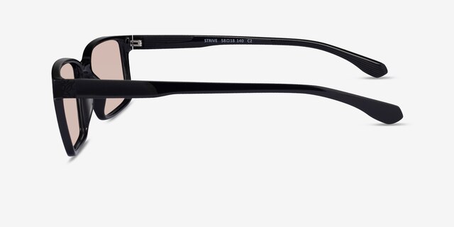 Strive Shiny Black PlasticSunglass Frames from EyeBuyDirect, Side View