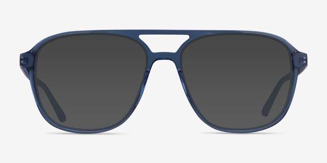 Zeal Sun Shiny Crystal Navy AcetateSunglass Frames from EyeBuyDirect, Front View