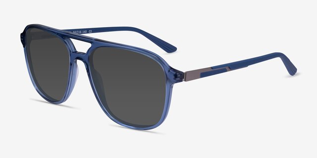 Zeal Sun Shiny Crystal Navy AcetateSunglass Frames from EyeBuyDirect, Angle View