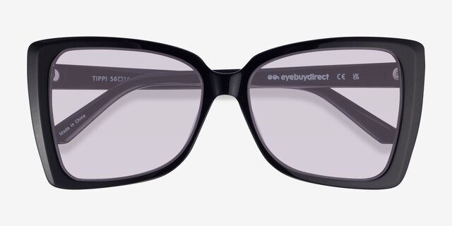 Tippi Black AcetateSunglass Frames from EyeBuyDirect, Closed View