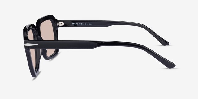Bowie Noir AcétateSoleil de Lunette de vue d'EyeBuyDirect, Vue de Côté