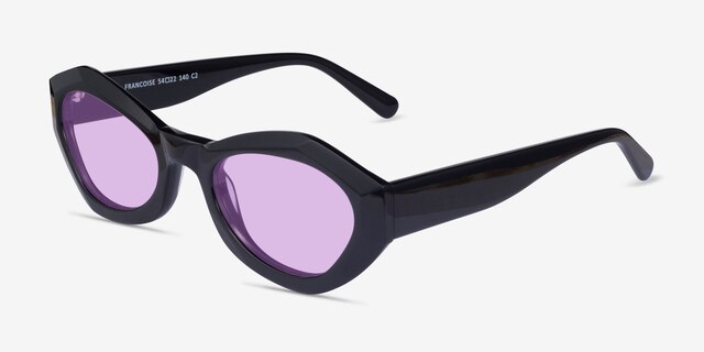 Francoise Black AcetateSunglass Frames from EyeBuyDirect, Angle View