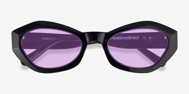Francoise Black AcetateSunglass Frames from EyeBuyDirect, Closed View
