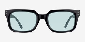 Golden Shiny Black Acétate Soleil de Lunette de vue d'EyeBuyDirect, Vue de Face