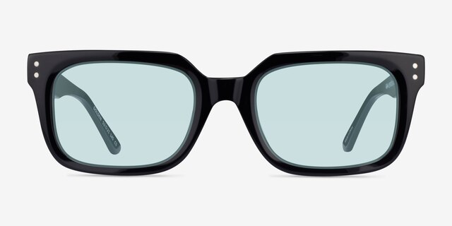 Golden Shiny Black AcetateSunglass Frames from EyeBuyDirect, Front View
