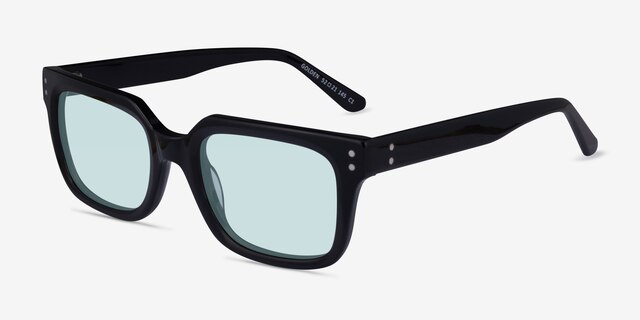 Golden Shiny Black AcetateSunglass Frames from EyeBuyDirect, Angle View
