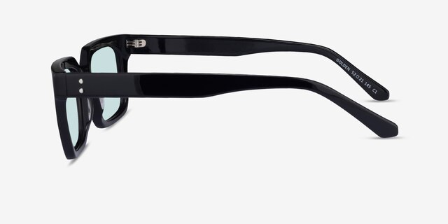 Golden Shiny Black AcetateSunglass Frames from EyeBuyDirect, Side View