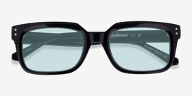 Golden Shiny Black Acétate Soleil de Lunette de vue d'EyeBuyDirect, Vue Rapprochée