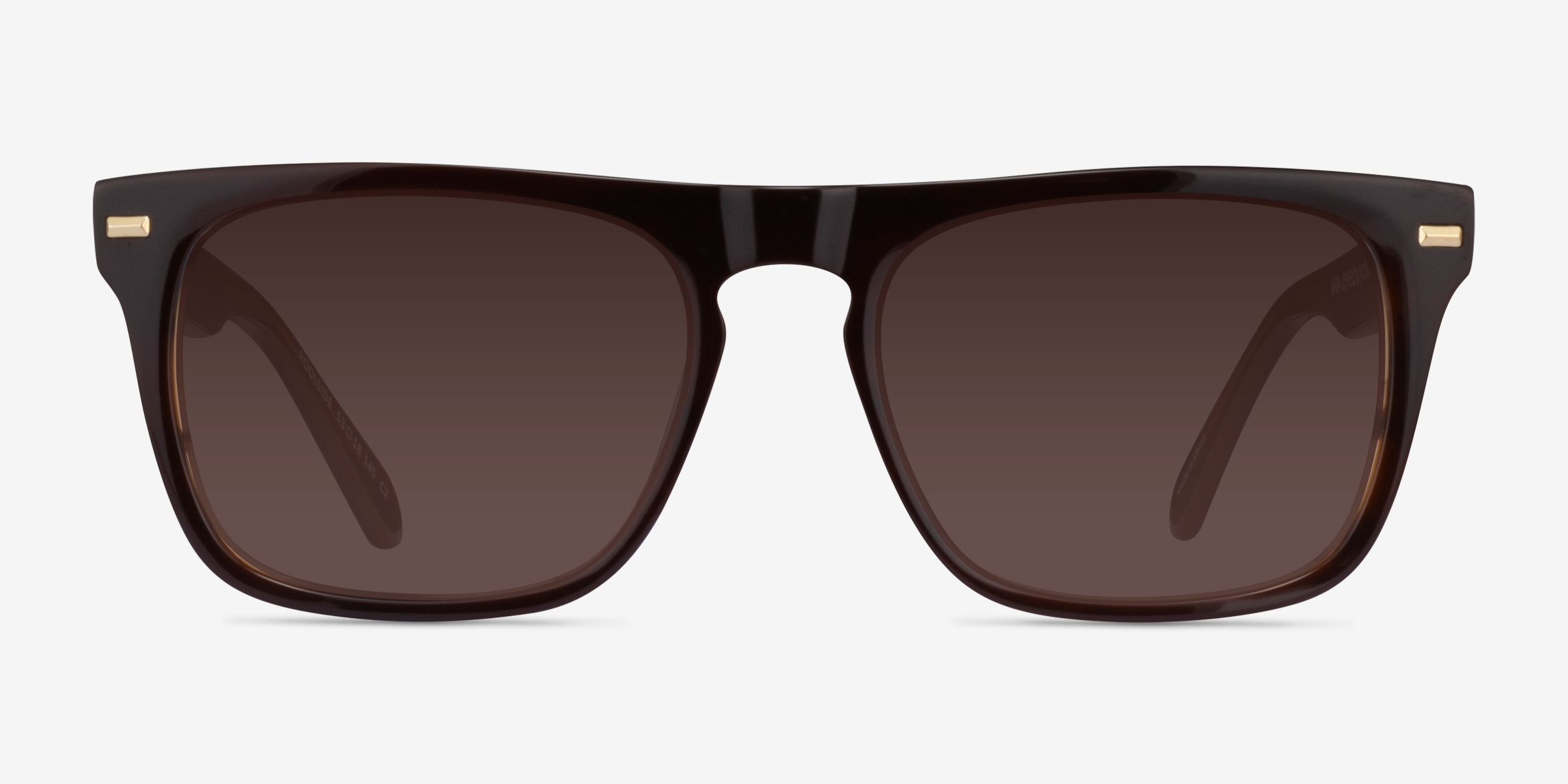 Poolside Square Brown Striped Frame Prescription Sunglasses