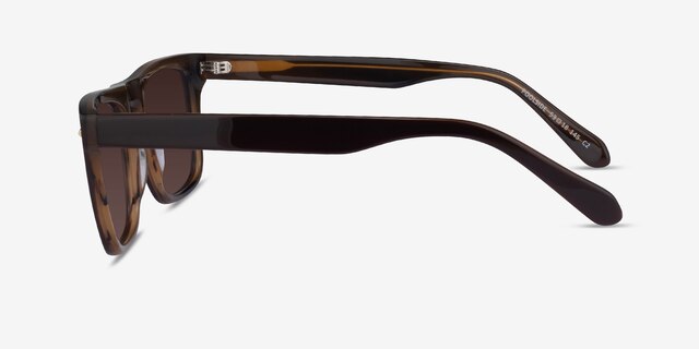 Poolside Brown Striped AcetateSunglass Frames from EyeBuyDirect, Side View